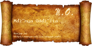 Mánya Odília névjegykártya